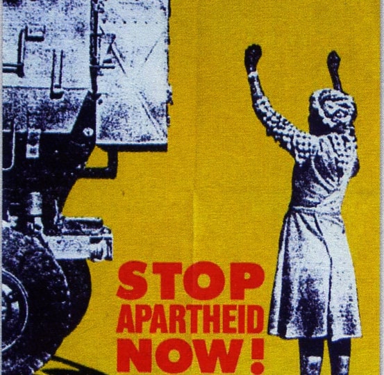 Old poster "Stop Apartheid now"