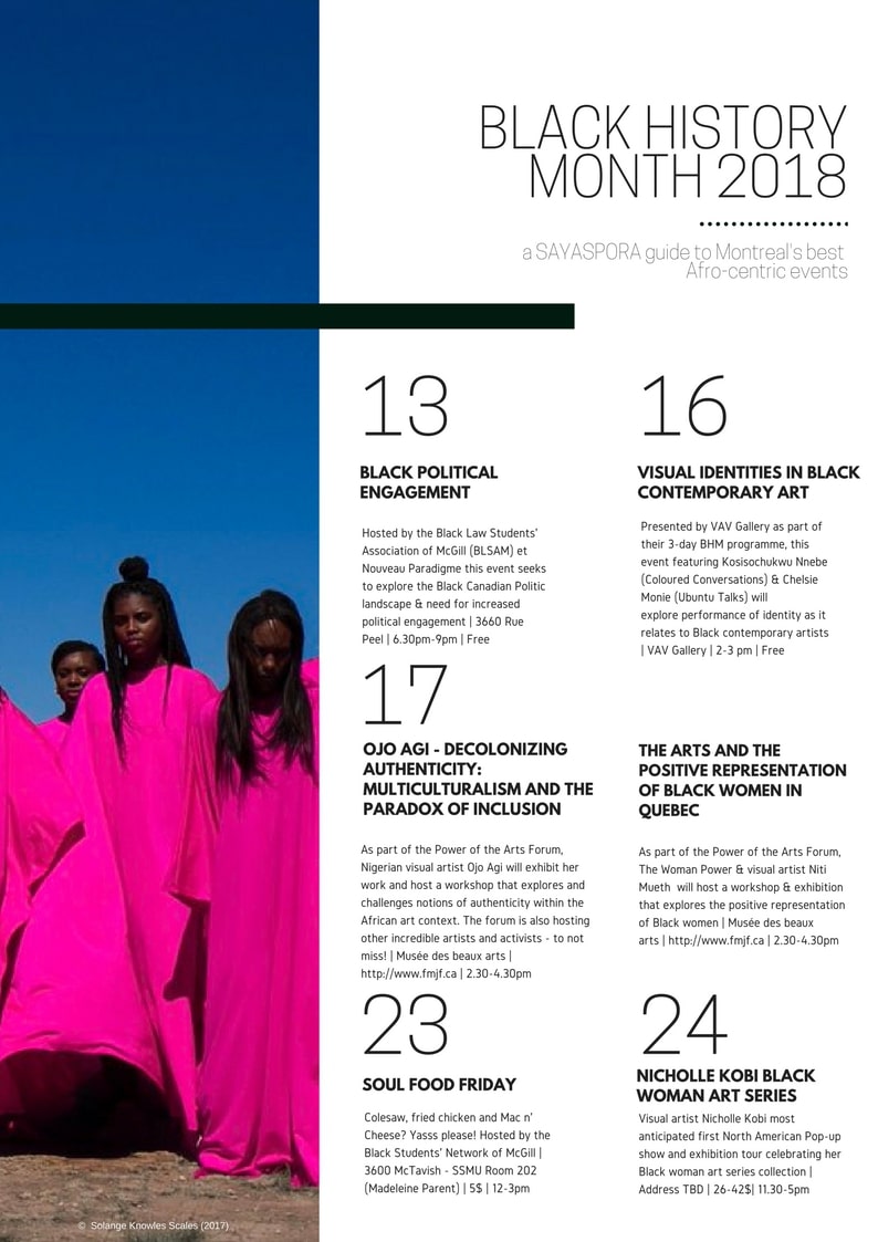 Black history month 2018 calendar